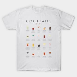 Cocktails Bar Menu T-Shirt